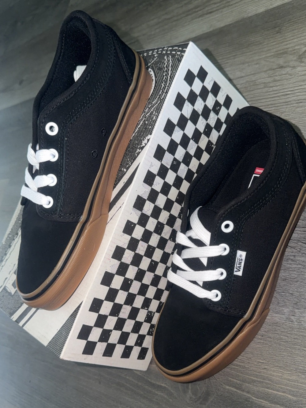 Vans Skate Chukka Low Black Top Sneakers with Gum Sole